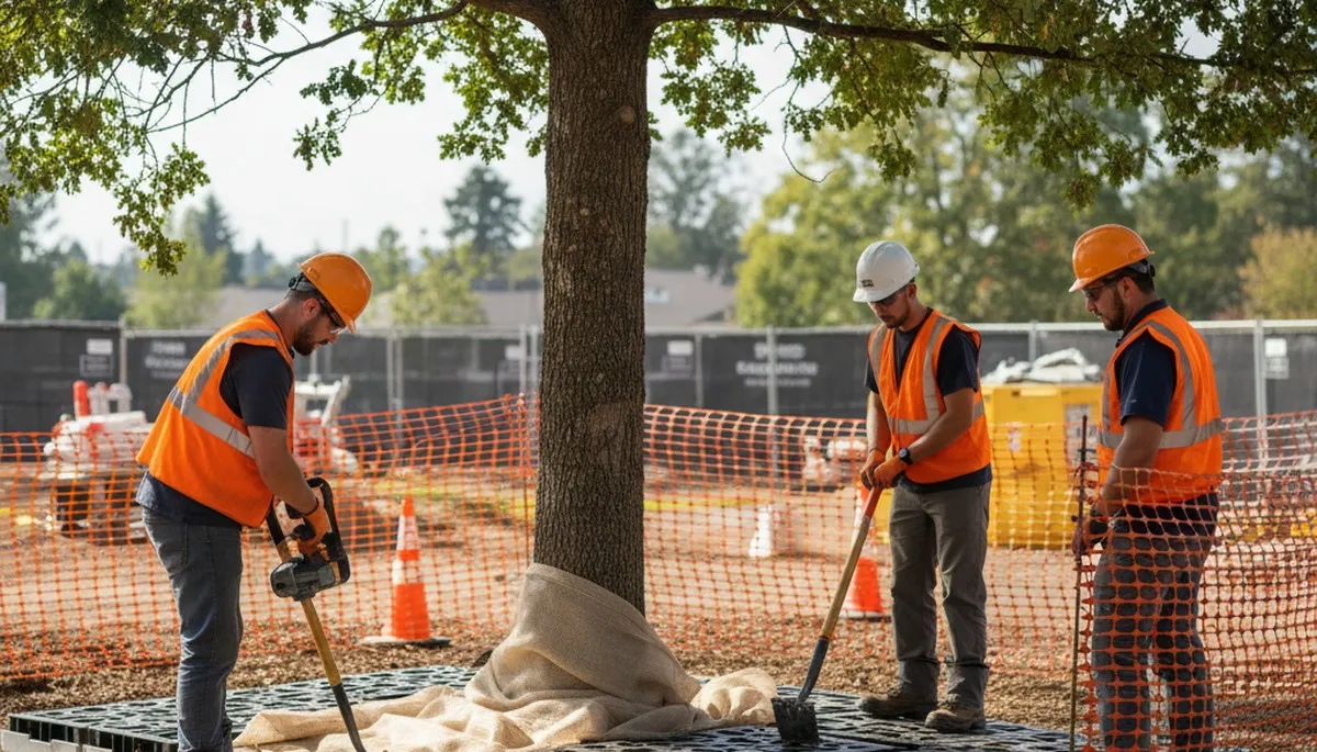 Oak Park, IL arborist protecting tree roots for healthier trees on a residential property