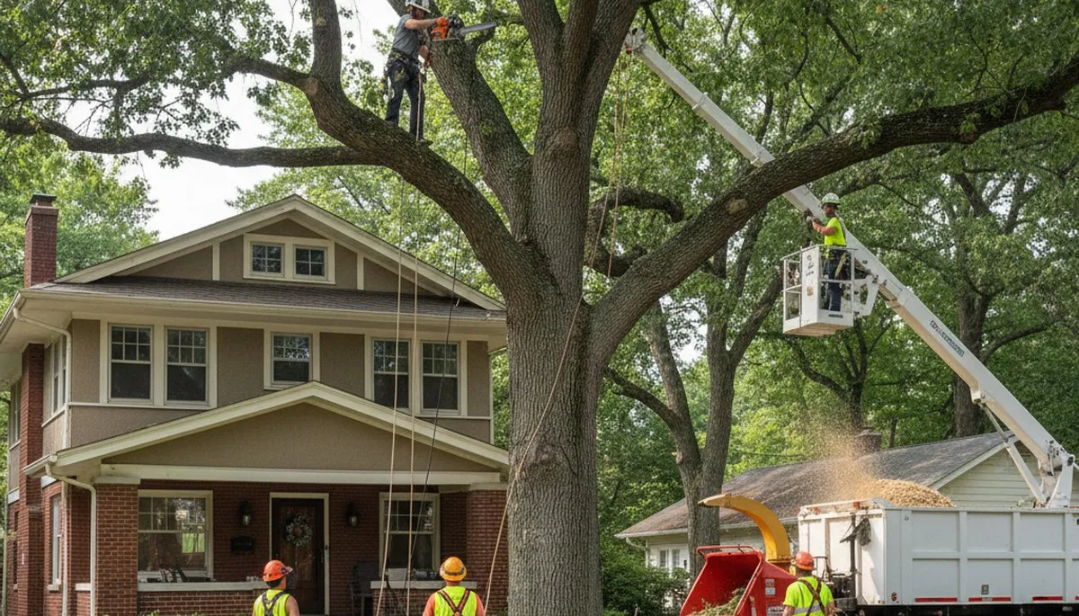 Tree service crew in Oak Park, IL providing professional tree care and removal services