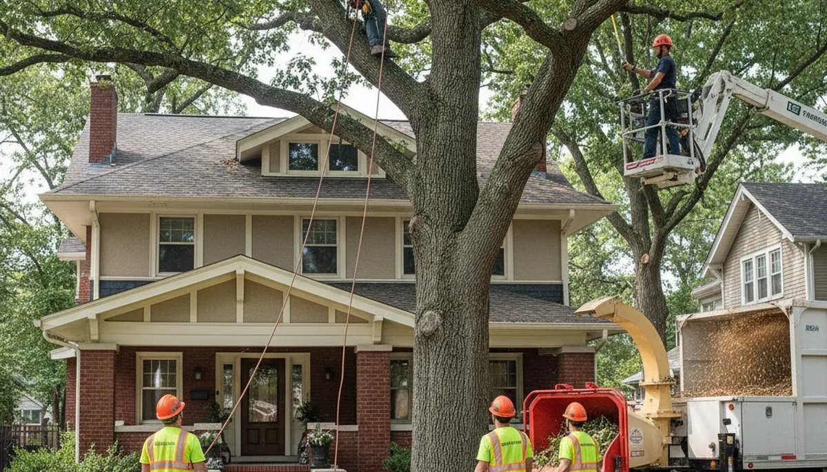 Tree service crew in Oak Park, IL providing professional tree care for local properties