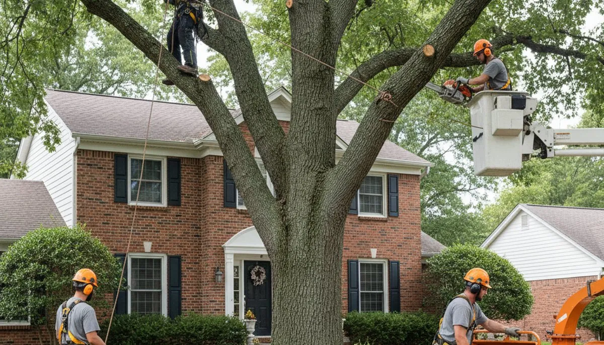 Tree service crew in Oak Park, IL providing professional tree care for local homes and businesses