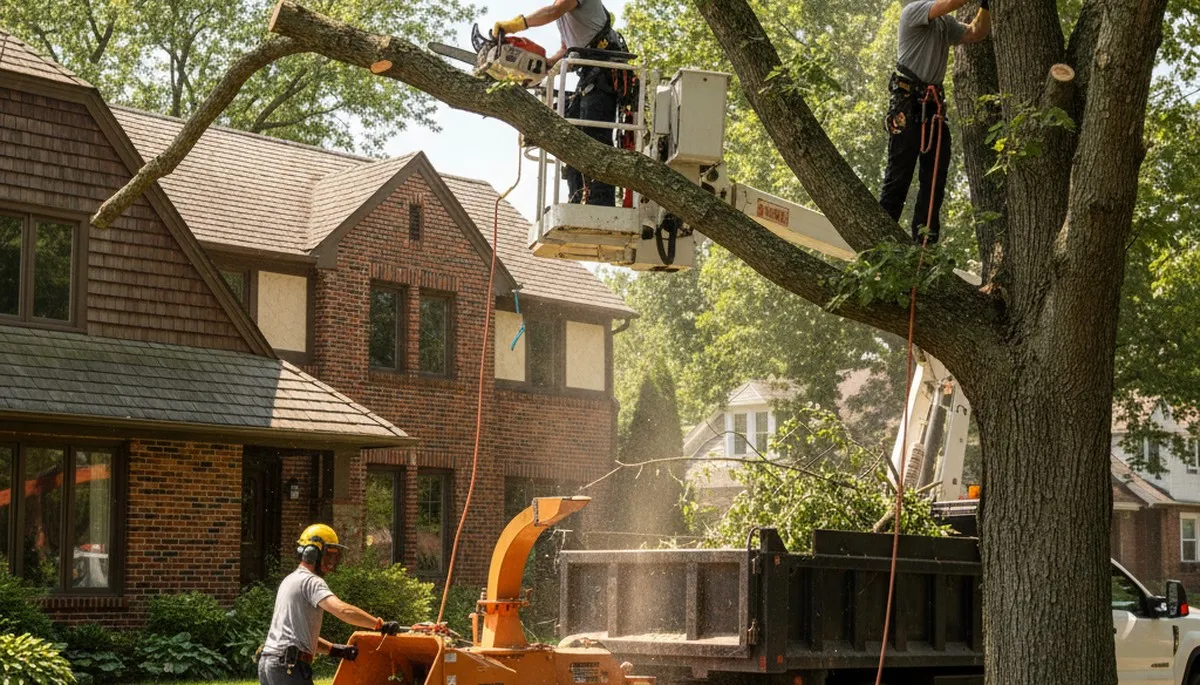 Tree service crew in Oak Park, IL providing professional tree care and removal services