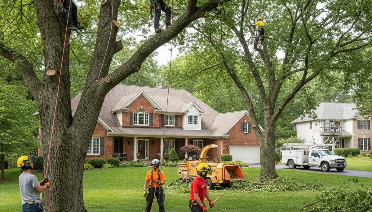 Tree service crew in Oak Park, IL providing professional tree care for local properties