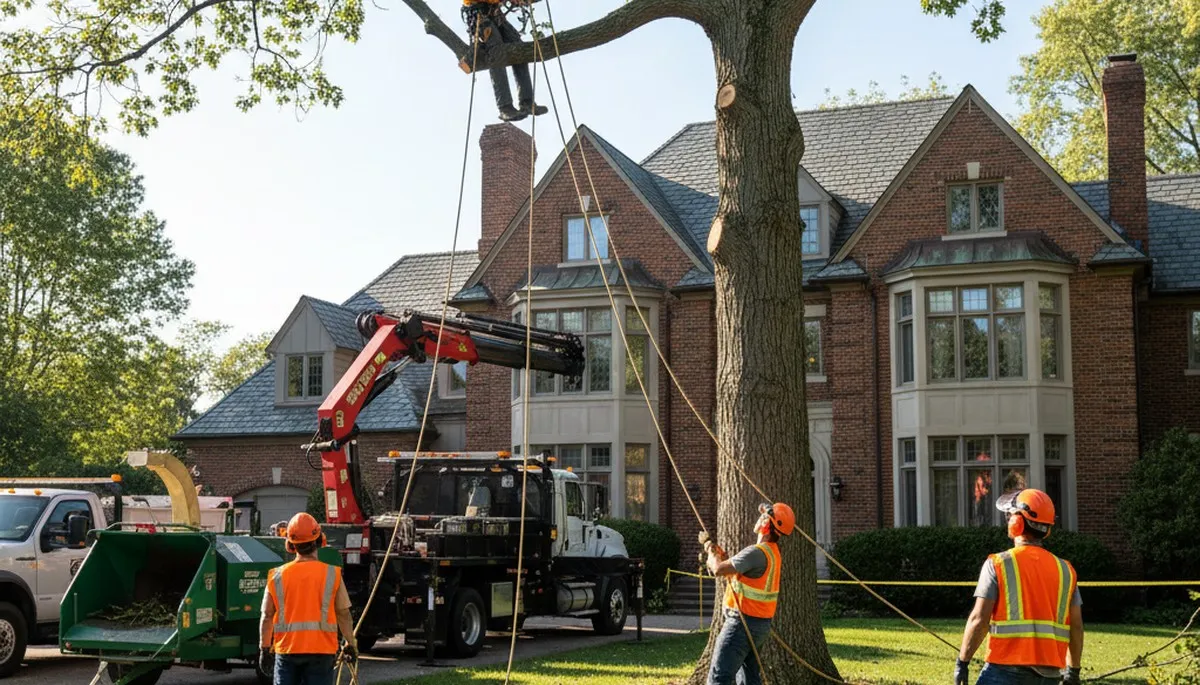 Tree service crew in Oak Park, IL providing professional tree care and removal services