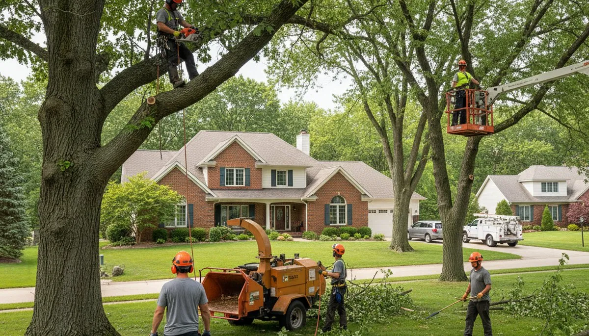 Tree service crew in Oak Park, IL providing professional tree care for local properties