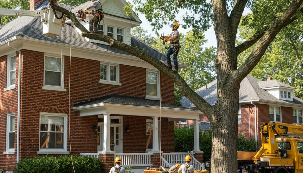 Tree service crew in Oak Park, IL providing professional tree care for local properties