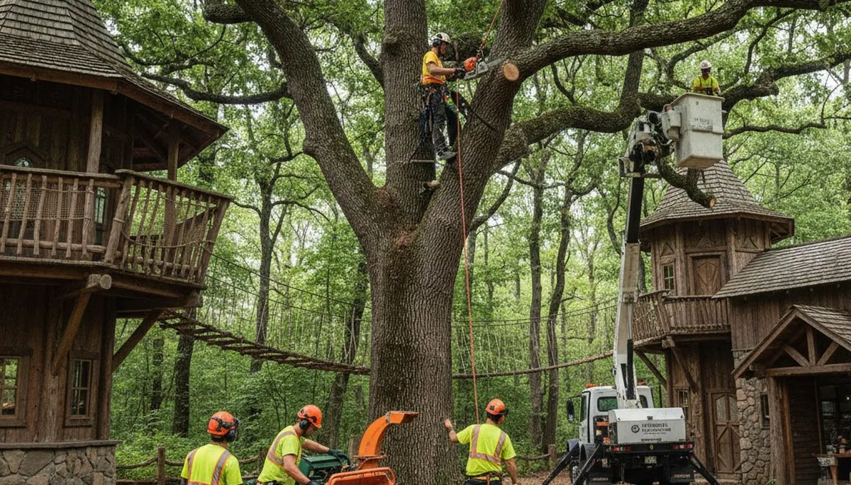 Tree service crew in Oak Park, IL providing professional tree care for local properties