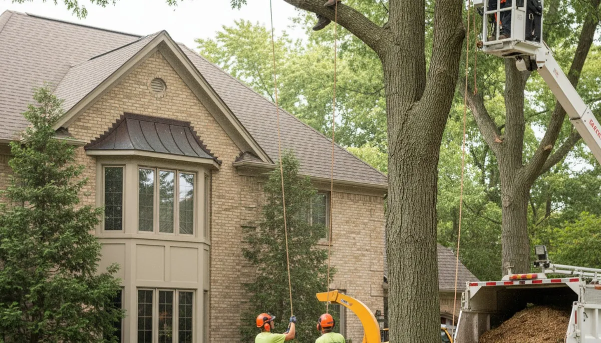 Tree service crew in Oak Park, IL providing professional tree care for local properties