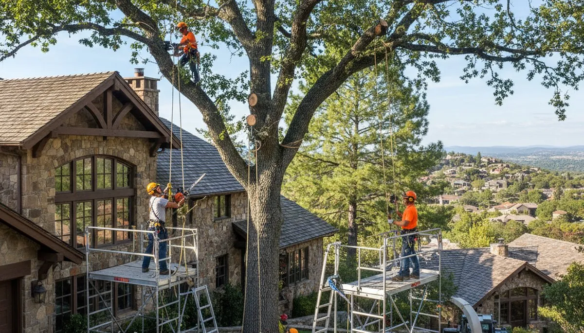 Tree service crew in Oak Park, IL providing professional tree care and removal services