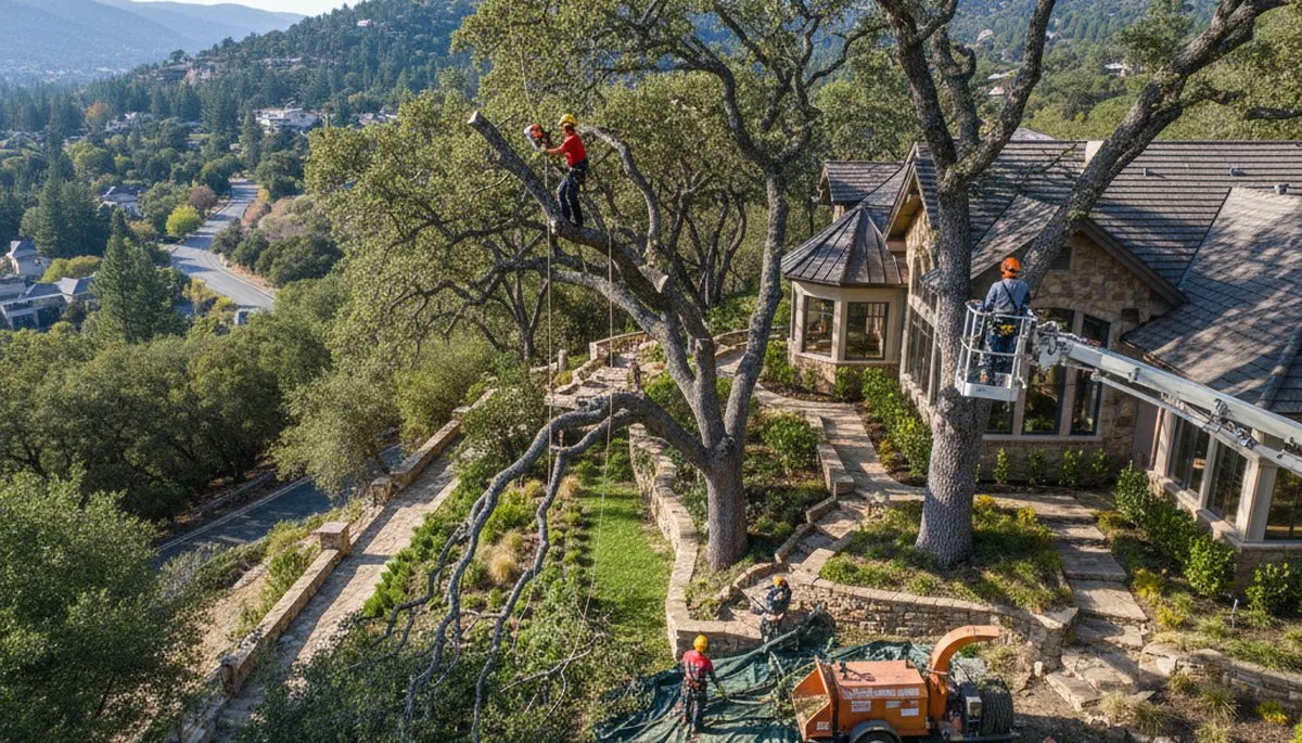 Tree service crew in Oak Park, IL providing professional tree care and removal services