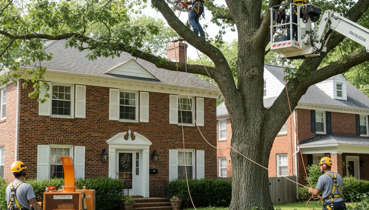 Tree service crew in Oak Park, IL providing professional tree care and removal services
